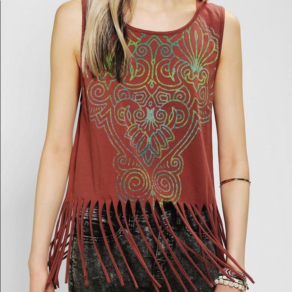 Workshop Henna Fringe Tanktop SZ M